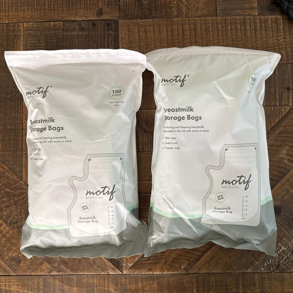 Motif Medical Breastmilk Storage Bags 8oz 100ct 2-Pack 200 Total BPA-Free NEW